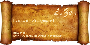 Lassan Zsigmond névjegykártya